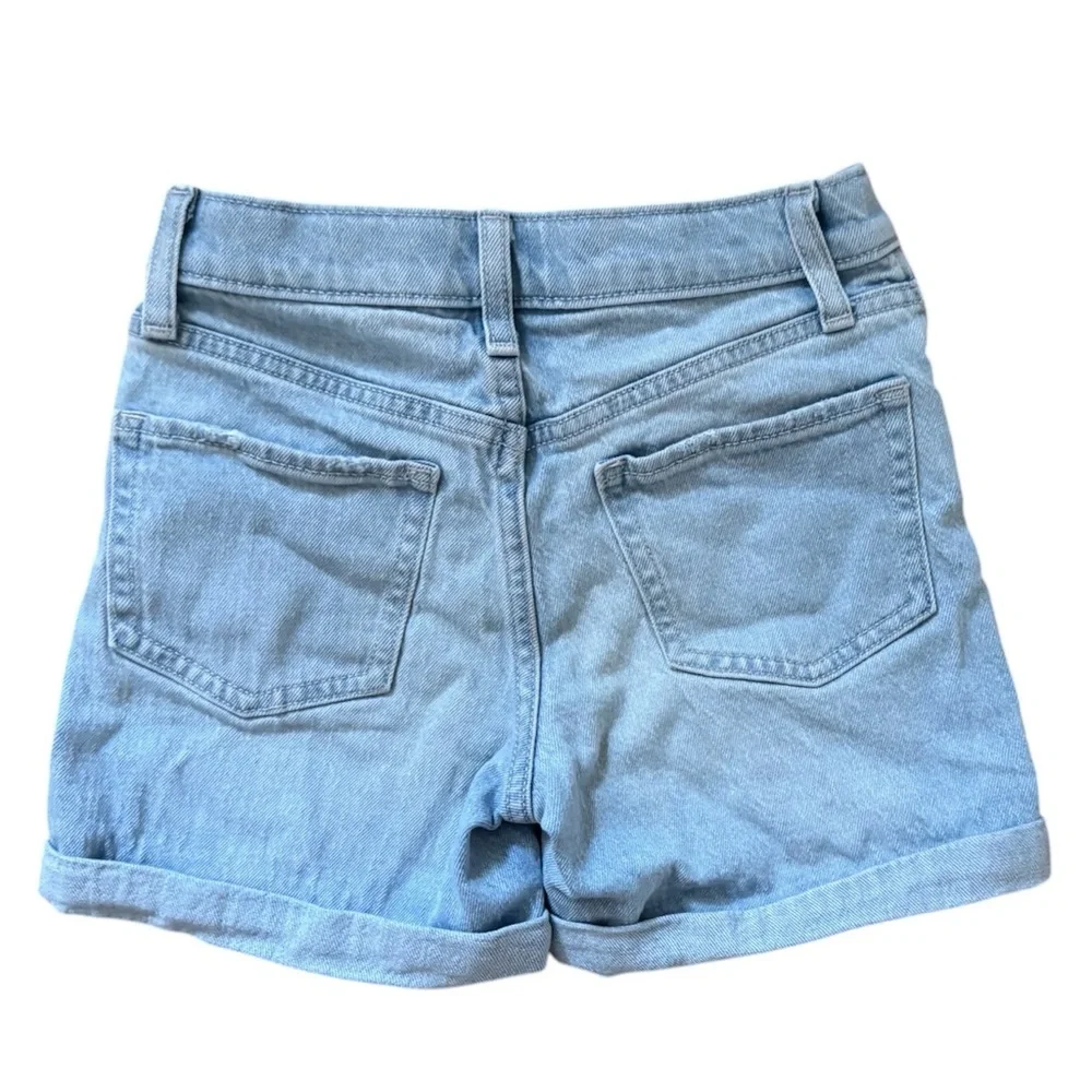 Old Navy | High-Waisted Button-Fly Rolled Frayed-Hem Midi Jean Shorts, Girls 10